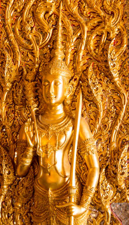 Siam Art on the wall in golden public templeの写真素材