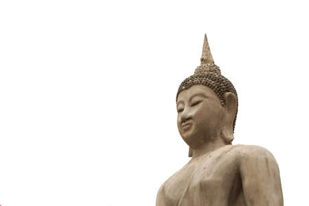 Not finish beautiful buddha statue on white backgroundの写真素材
