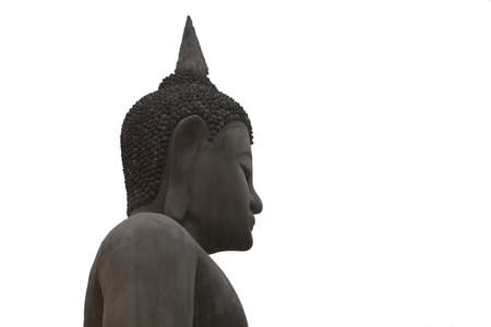 Not finish beautiful buddha statue on white backgroundの写真素材