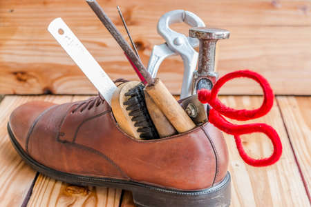 Accessorie for fix broken male shoesの写真素材