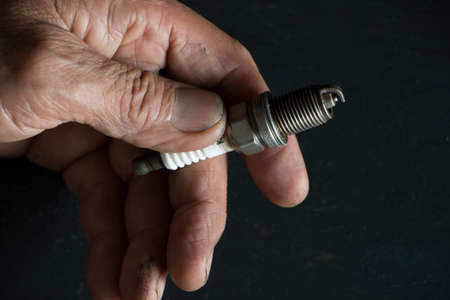 Auto mobile and motorcycle mechanic. Add the pieces to change.の写真素材