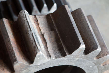 Top view gear wheels with  accessory on wooden.の写真素材