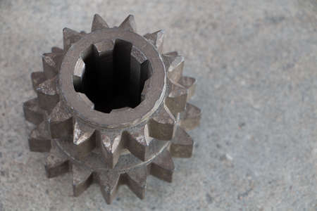 Top view gear wheels with  accessory on wooden.の写真素材
