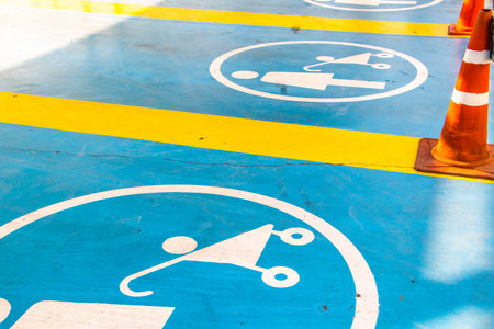 Empty parking spot for specific person park, One place is freeの写真素材