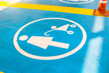 Empty parking spot for specific person park, One place is freeの写真素材