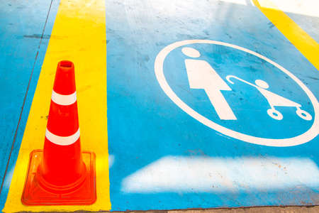 Empty parking spot for specific person park, One place is freeの写真素材