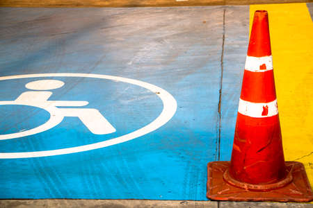 Empty parking spot for specific person park, One place is freeの写真素材