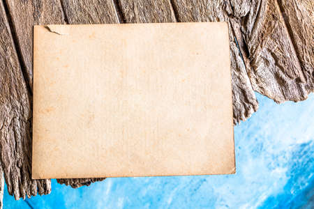 Old paper is placed on the table.の写真素材