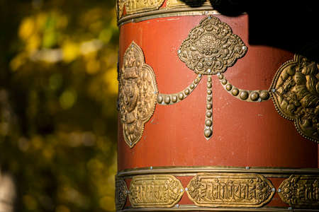 Prayer Wheel and bokeh in ladakh india
