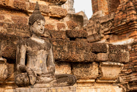 Buddha Sculpture Sukhothai, Thailandの写真素材