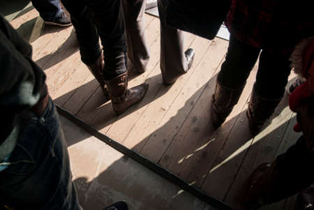 traveler waiting on the boat go to dock ,Koreaの写真素材