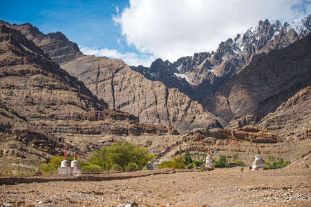 old gompa road side on the way to Hemis Monastery Leh Ladakh ,Indiaの写真素材