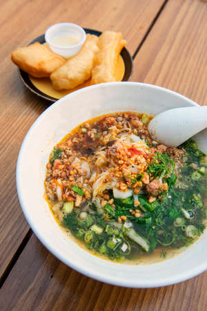 Yunnan rice noodle soup with deep-fried doughstick