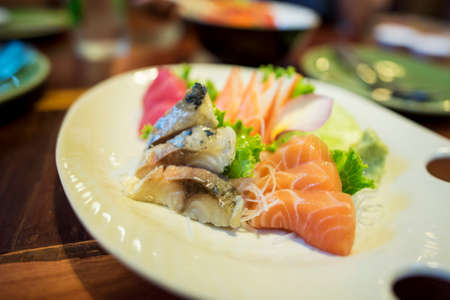 Mix japanese sashimi small set.の写真素材