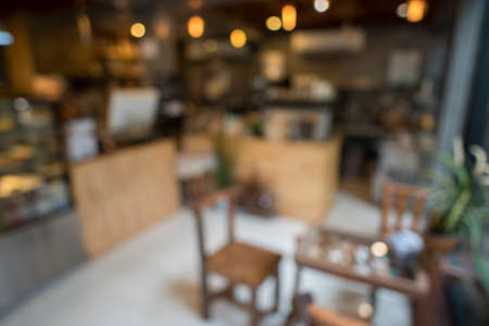 Blur background of coffee shop with bokeh.の写真素材