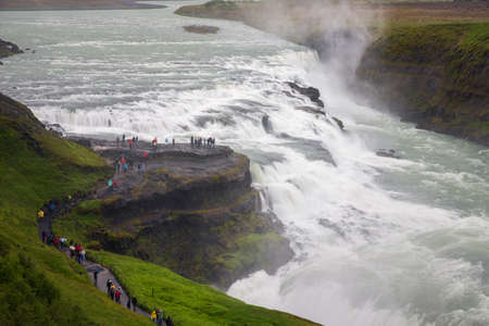 View of Gullfoss waterfall ,Iceland summer.の写真素材