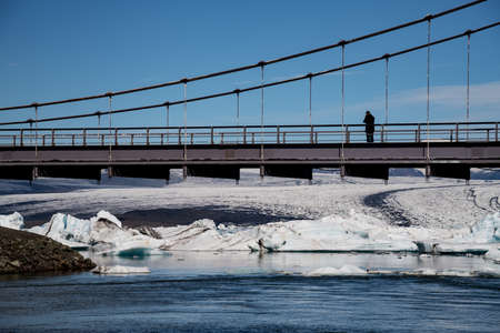 View of Jokulsarlon glacier lagoon. Vatnajokull National Park, Iceland Summer.
