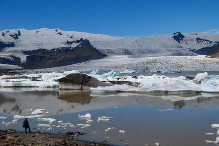 Fjallsarlon Glacier Lagoon in Southeast Iceland.の写真素材