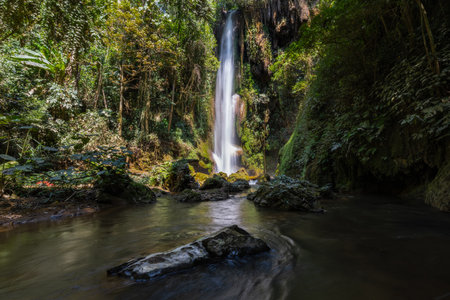 Pamak Waterfall "The Hidden Waterfall" Located in Khun Phra Wo National Park ,Tak ,Thailand.の写真素材