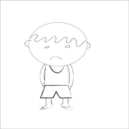 Children of frame on white backgroundのイラスト素材