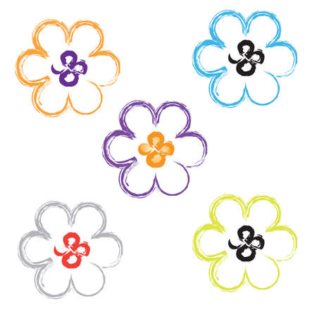 Flower of frame on backgroudのイラスト素材