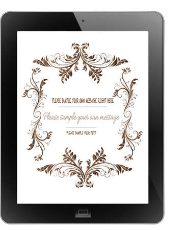 Vector vintage of frame on tabletのイラスト素材
