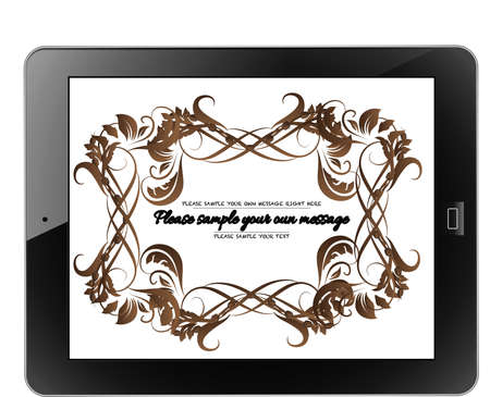 Vector vintage of frame on tabletのイラスト素材