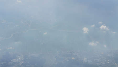 Blank sky surface with small cloudsの写真素材