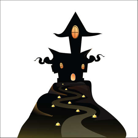 Scary house - Halloween background のイラスト素材