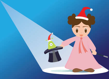 Girl show magicのイラスト素材