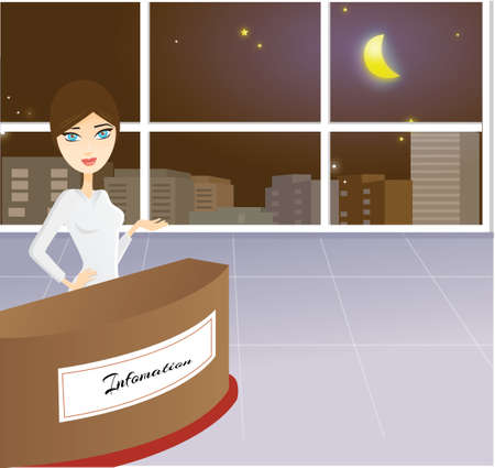 woman stand at officeのイラスト素材