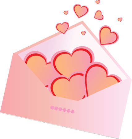 love letter on white backgroundのイラスト素材