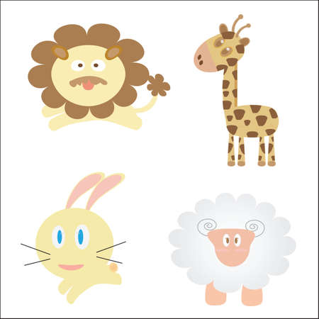 animal on white backgroundのイラスト素材