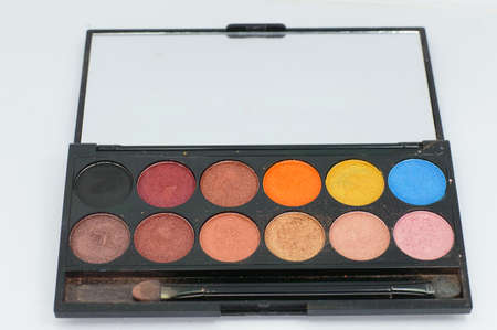 colorful cosmetic eyeshadow palette makeup setの写真素材