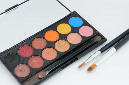 colorful cosmetic eyeshadow palette makeup setの写真素材