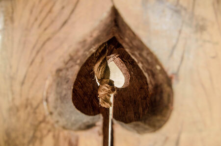 Rope at look through from heart shapeの写真素材