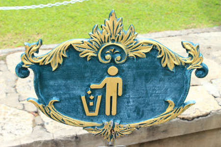 Label of Garbage in templeの写真素材