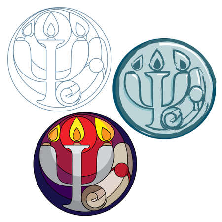 Psychology candle scroll vectorのイラスト素材