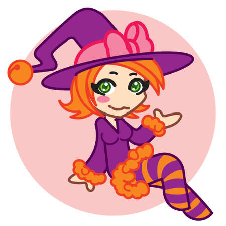 Halloween Witch Anime Fun Vectorの写真素材