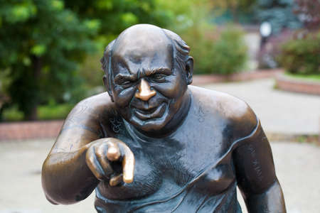 Monument actor Yevgeny Leonov  Russia, Moscow, Mosfilmovskaya street のeditorial素材