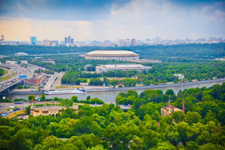City of Moscow. Moscow River, Luzhniki sports complexの写真素材