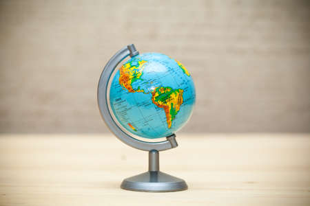 School globe, Continent of North America and South America