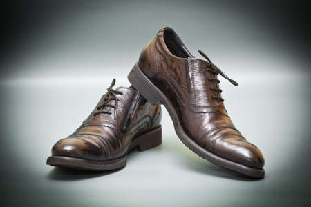 Fashion classic leather shoes on abstract background. fashion Trendの写真素材