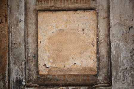 Architectural frame for backgrounds. Decorative frame. Empty space. An old stone wall. Empty space for text or imageの写真素材