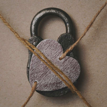 Heart on the lock, symbolic photoの写真素材
