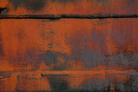 Background, texture, empty space for design. Rough, rough surface. Rusted metal surface closeup. Place for textの写真素材