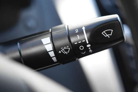 wiper in car, detail interior of car.の写真素材