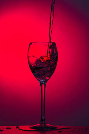 wine glass on bright backgroundの写真素材