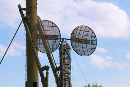 Military locator in the open air. Big radarの写真素材