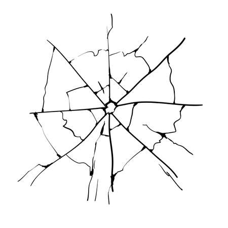 hand drawn cracked glass,wall,egg,ground in cartoon doodle style vector illustrationのイラスト素材